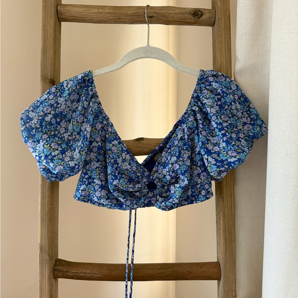 Floral Blue Women's Top